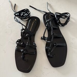 New Anthropologie knotted Ankle Strap Sandals Size: 6